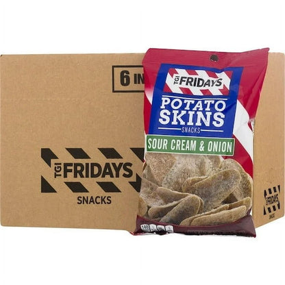 (S6 - 05) Box - US - Chips - TGI Fridays - SOUR CREAM AND ONION Potato Skins 3oz (85g) x 6 bags (chips bags may be deflated during shipping) - SugarMarket.ca
