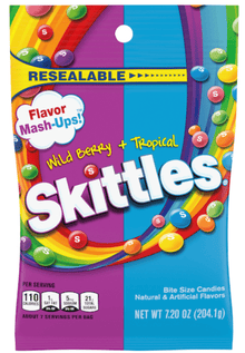 (S6 - 05) Box - US - Peg Bag - Skittles - Mash - Ups Bite Size 7.20 oz (204g) x 12 units - SugarMarket.ca