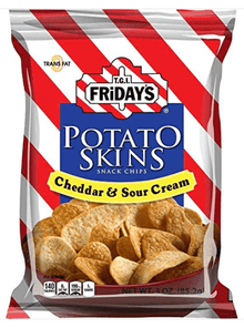 (S6 - 05) US - Chips - TGI Fridays Cheddar and Sour Cream Potato Skins 3oz (85g) x 1 bags (chips bags may be deflated during shipping) - SugarMarket.ca