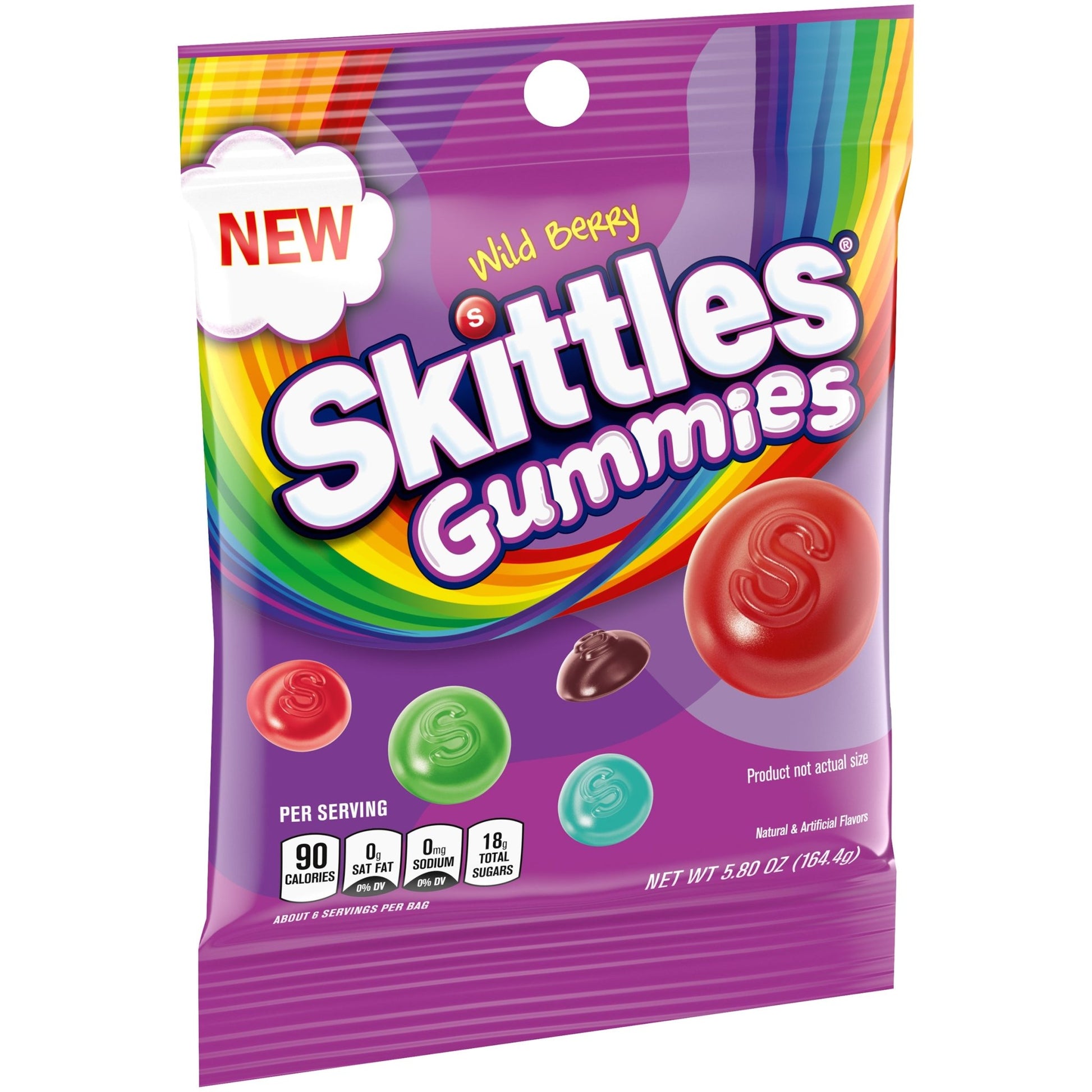 (S6 - 05) US - Peg Bag - Skittles Gummies - Wild Berry 5.80oz (164g) x 1 unit - SugarMarket.ca