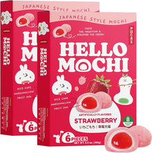 (S6 - 06) Box - China - POCAS HELLO MOCHI - STRAWBERRY (6PIECES) - 6.3oz (179g) x 12 Units - SugarMarket.ca