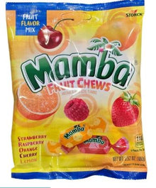 (S6 - 06) Box - GERMANY - Mamba Fruit Chews Peg Bag - 3.52oz(100g) x 12 Units - SugarMarket.ca