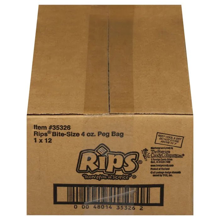 (S6 - 06) Box - Thailand - Rips Bite - Size Pieces Peg Bag - Strawberry Green Apple 4oz(113g) x 12 Units - SugarMarket.ca