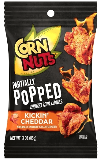 (S6 - 06) Box - US - Corn Nuts - Partially Popped Kickin Cheddar 3oz (85g) x 12 Units - SugarMarket.ca