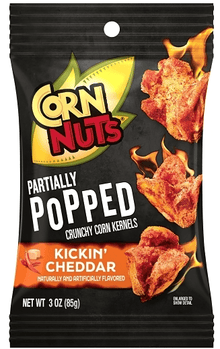 (S6 - 06) Box - US - Corn Nuts - Partially Popped Kickin Cheddar 3oz (85g) x 12 Units - SugarMarket.ca
