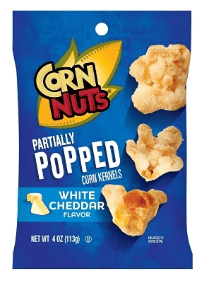 (S6 - 06) Box - US - Corn Nuts - Partially Popped White Cheddar 4oz (113g) x 12 Units - SugarMarket.ca