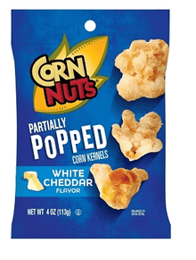 (S6 - 06) Box - US - Corn Nuts - Partially Popped White Cheddar 4oz (113g) x 12 Units - SugarMarket.ca