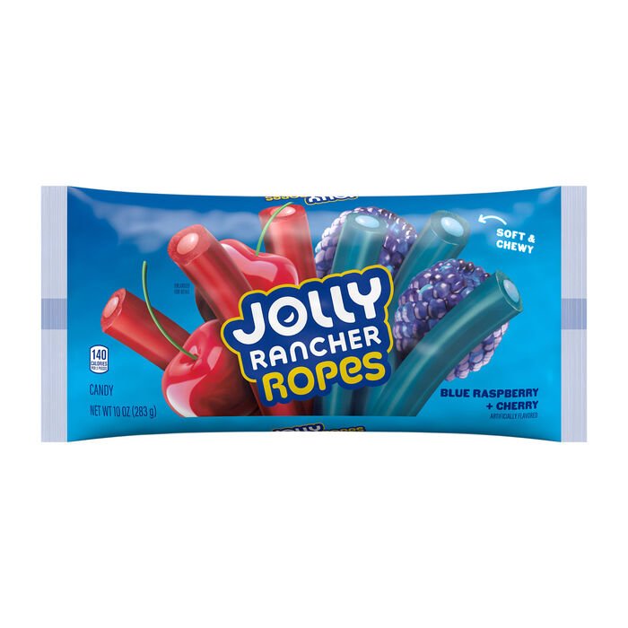 (S6 - 06) Box - Us - JOLLY RANCHER ROPES - Blue Raspberry & Cherry Peg Bag 6 oz(170g) x 12 Units - SugarMarket.ca