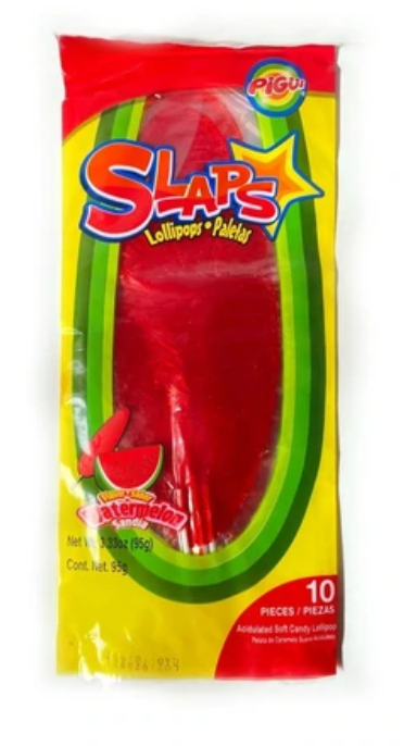 (S6 - 06) Bundle - Slaps Candy - WATERMELON 10 - Pk 3.33OZ (95g) x 5 units - SugarMarket.ca