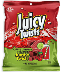 (S6 - 06) JUICY TWISTS - CHERRY LIMEADE PEG BAG 4oz (113g) x 1 Unit - SugarMarket.ca