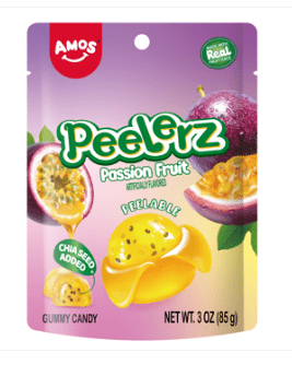 (S6 - 07) Box - Amos Peelerz Gummy - PASSION FRUIT 3oz(85g) x 24 Units - SugarMarket.ca