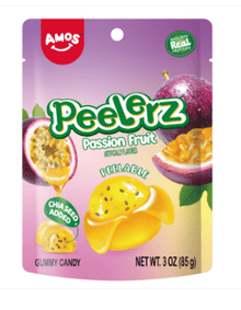 (S6 - 07) Box - Amos Peelerz Gummy - PASSION FRUIT 3oz(85g) x 24 Units - SugarMarket.ca