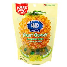 (S6 - 07) Box - CHINA - Amos 4D Fruit Gummy - Pineapple Burst Sub Bag 6oz(170g) x 12 Units - SugarMarket.ca