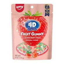 (S6 - 07) Box - CHINA - Amos 4D Fruit Gummy - Strawberry Burst Sub Bag 6oz(170g) x 12 Units - SugarMarket.ca