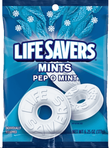 (S6 - 08) Box - Mexico - Peg Bag - Lifesavers - Pep - O - Mint 6.25 oz (177g) x 12 Units - SugarMarket.ca