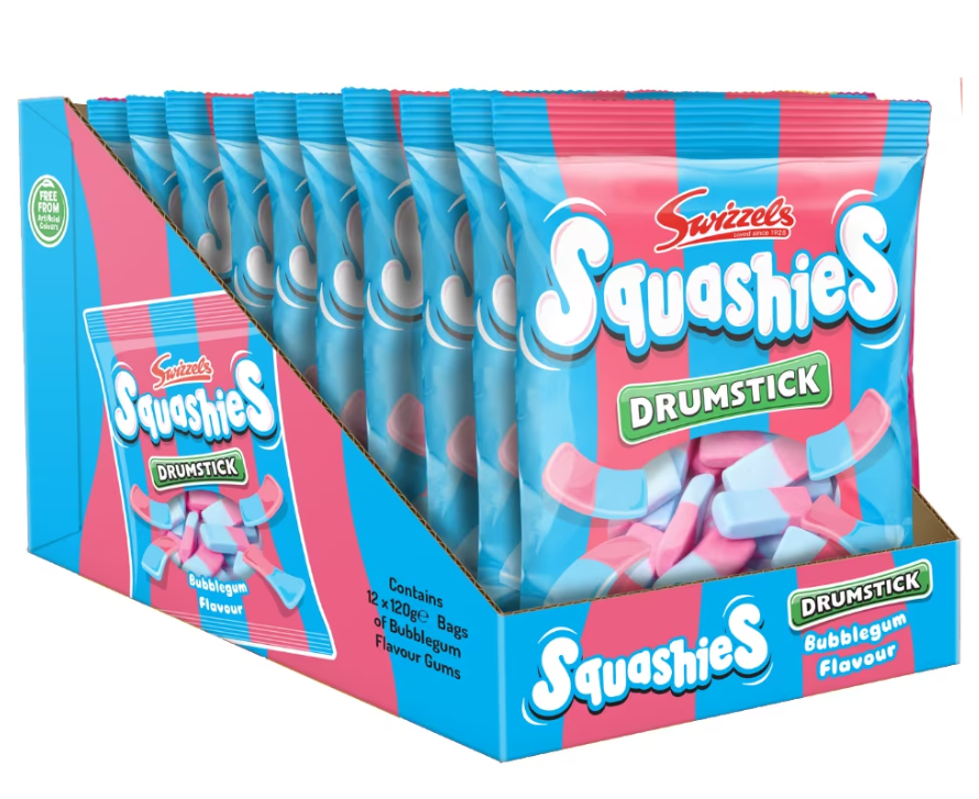 (S6 - 08) Box - Swizzels Squashies - Bubblegum 120g x 12 Units - SugarMarket.ca