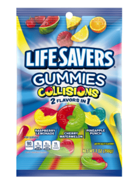 (S6 - 08) US - Peg Bag - Lifesavers GUMMIES - Collisions 7oz (198g) x 1 Unit - SugarMarket.ca