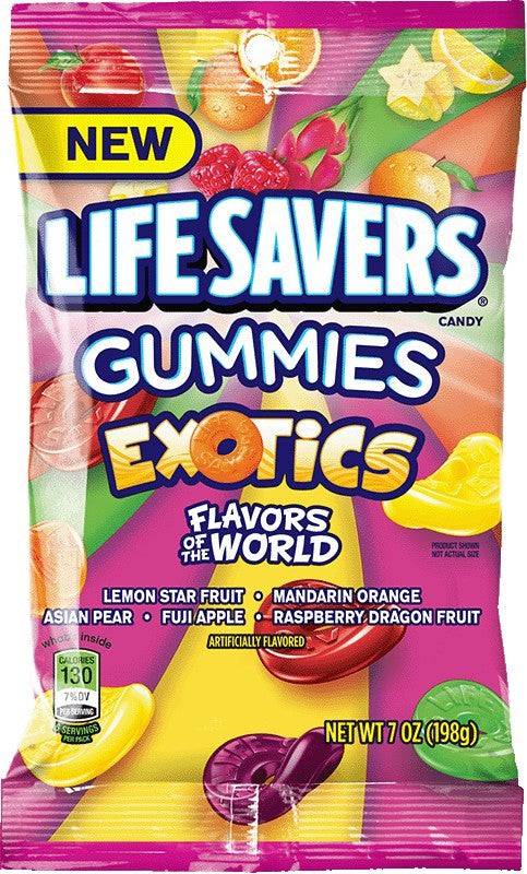(S6 - 08) US - Peg Bag - Lifesavers GUMMIES - Exotics 7oz (198g) x 1 Unit - SugarMarket.ca