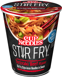 (S6 - 09) Box - US - Nissin Cup Noodles - Stir Fry Noodles - Teriyaki Beef Flavor 3 oz (85g) x 6 units - SugarMarket.ca