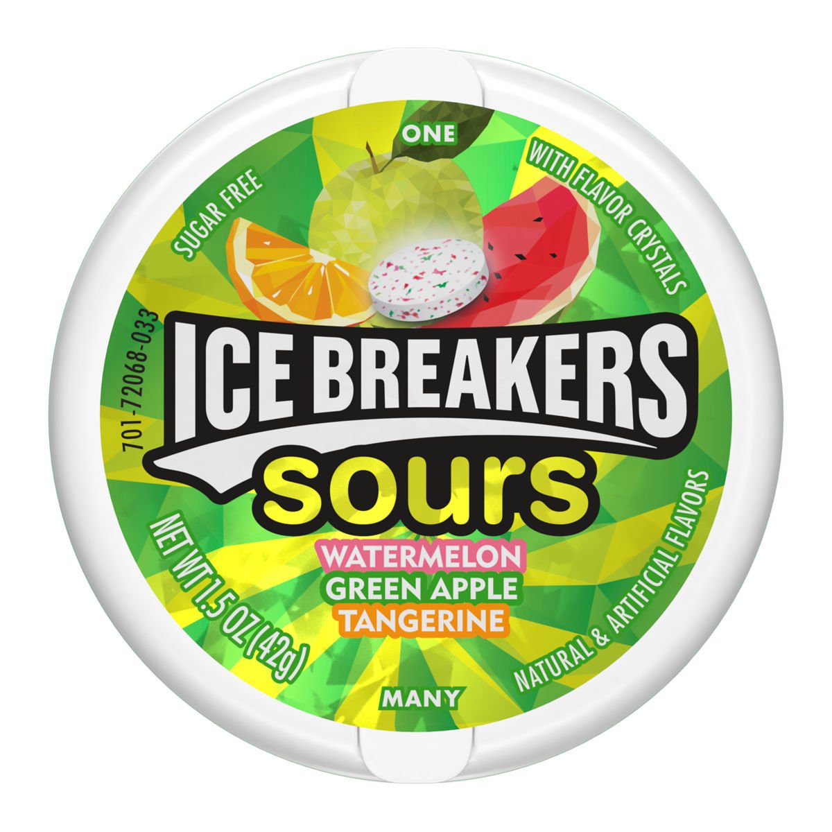 (S6 - 10) Box - US - Ice Breakers Fruit Sours (Green Apple, Watermelon and Tangerine Flavors), 1.5 oz(42g) x 8 Units - SugarMarket.ca
