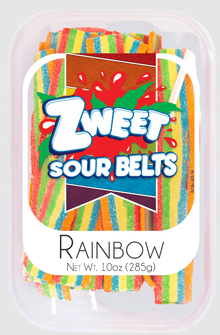 (S6 - 10) TURKEY - Zweet - TUB - Sour BELTS - RAINBOW 10oz (283g) x 1 Unit - SugarMarket.ca
