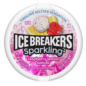 (S6 - 10) US - ICE BREAKERS Sparkling Raspberry Lemon Seltzer - 1.5 oz (42g) x 1 Unit - SugarMarket.ca