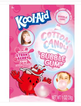 (S6 - 11) Box - China - Kool - Aid Bubble Gum - Cotton Candy Peg Bag 1oz(28g) x 12 Units - SugarMarket.ca