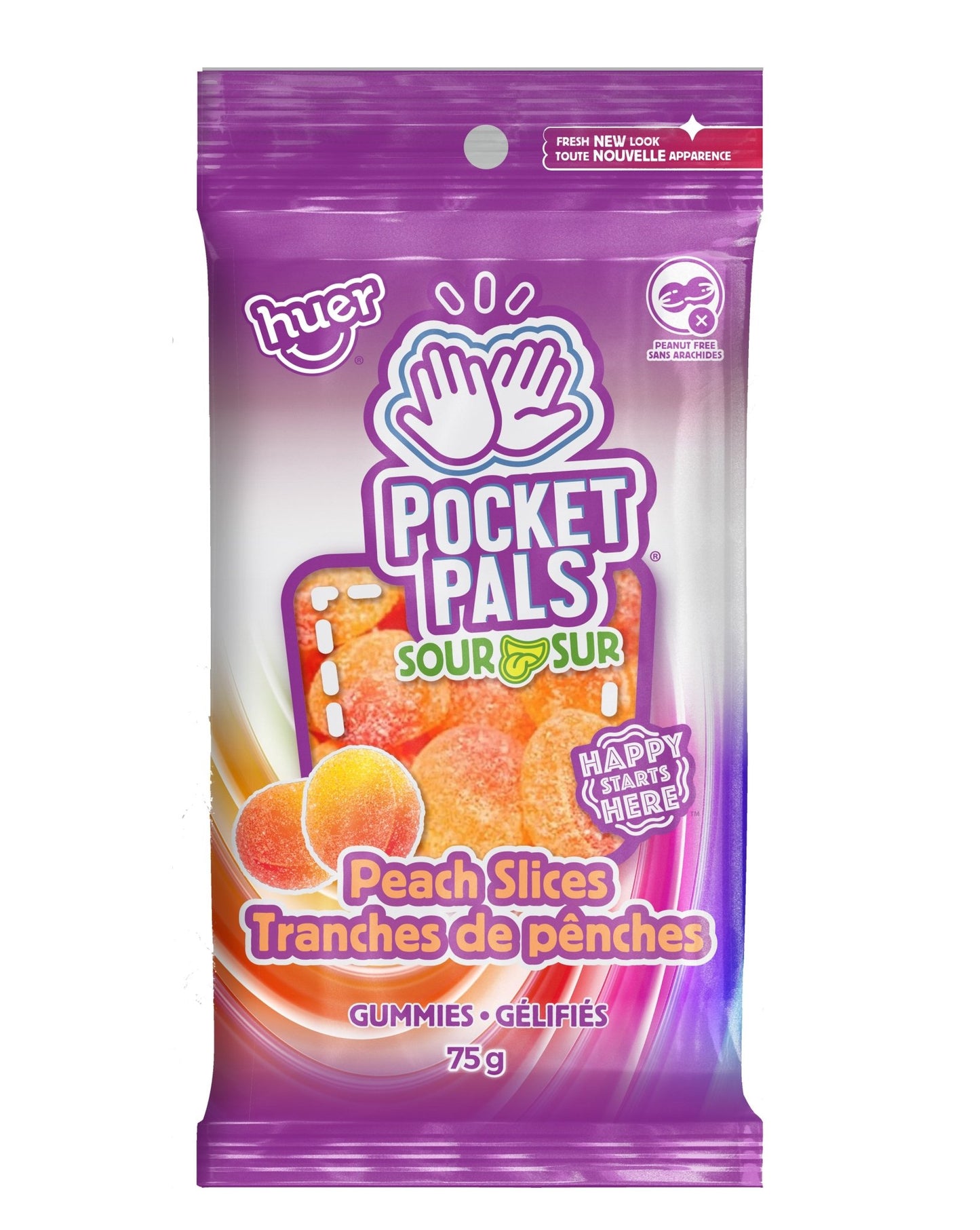 (S6 - 11) Bundle x Huer - PEG 75g Bag - Peach Slice - Sour x 4 units - SugarMarket.ca