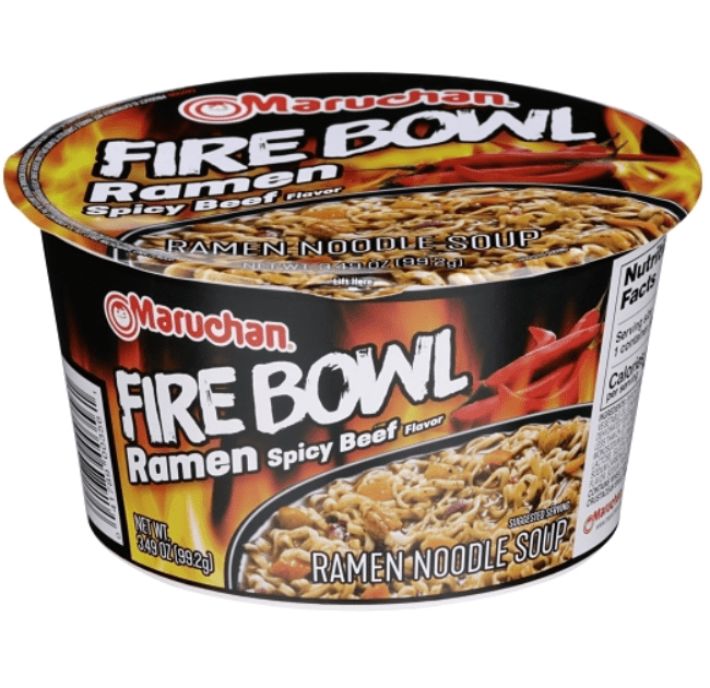 (S6 - 12) Box - US - Maruchan Cup Noodles - Flaming Beef Flavor 3.49oz (99.2g) x 6 Units - SugarMarket.ca