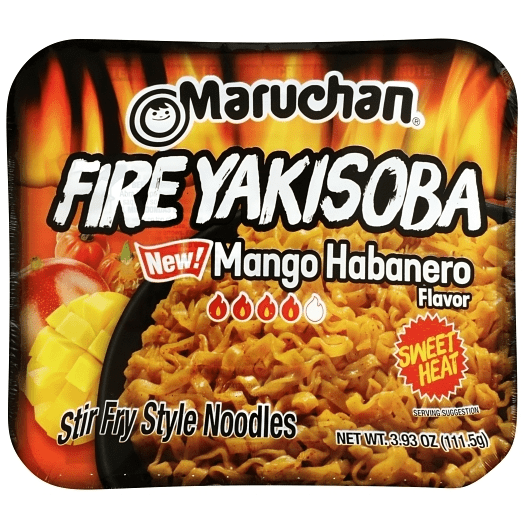 (S6 - 12) Box - Us - Noodles - Maruchan - Yakisoba - Mango Habanero 3.93oz (111.5g) x 8 Units - SugarMarket.ca