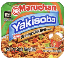 (S6 - 12) Box - Us - Noodles - Maruchan - Yakisoba - Orange Chicken 4.23oz (120g) x 8 Units - SugarMarket.ca