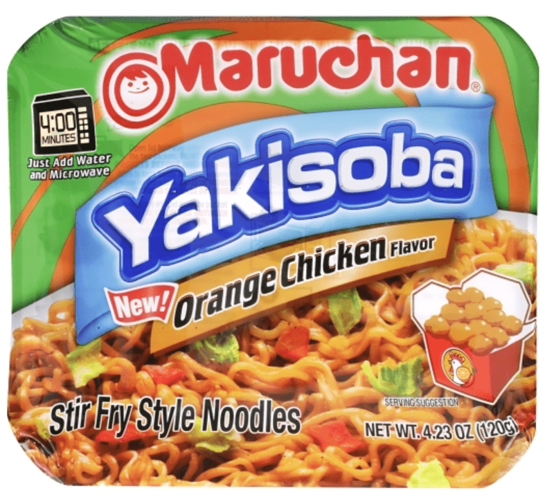 (S6 - 12) Box - Us - Noodles - Maruchan - Yakisoba - Orange Chicken 4.23oz (120g) x 8 Units - SugarMarket.ca