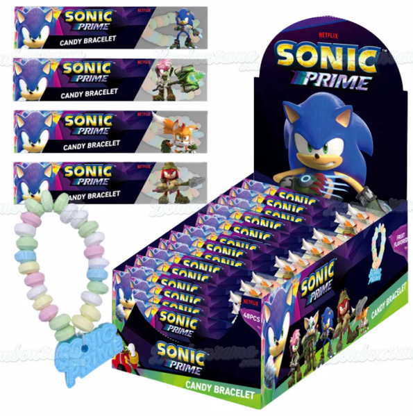 (S6 - 14) Box - SONIC Prime Candy Bracelet 14g x 48 Units - SugarMarket.ca