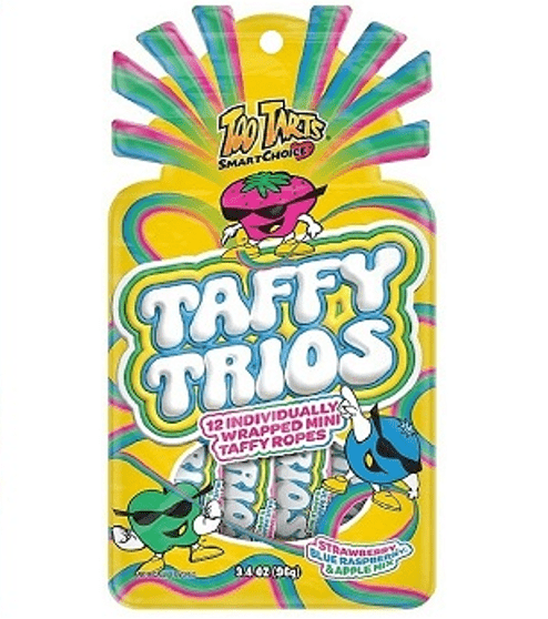 (S7 - 03) Box - TOO TARTS - TAFFY TRIO (12PCS) PEG BAG 3.4OZ (96G) X 24 BAGS - SugarMarket.ca