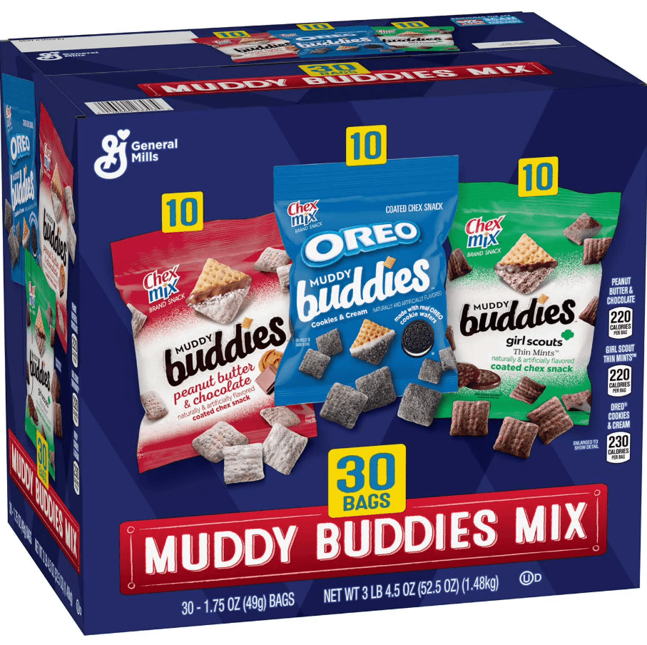 (S7 - 03) Box - US - Chips - Chex Mix Muddy Buddies Variety Pack 1.75oz (49g) x 30 Units - SugarMarket.ca