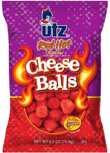 (S7 - 04) Box - US - Chips - Utz - Red Hot - Cheese Balls 2.5oz (70.9g) x 5 units - SugarMarket.ca