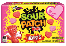 (S7 - 04) Box - Valentine - Theater Box Sour Patch Kids Hearts 3.1oz (88g) x 12 units - SugarMarket.ca