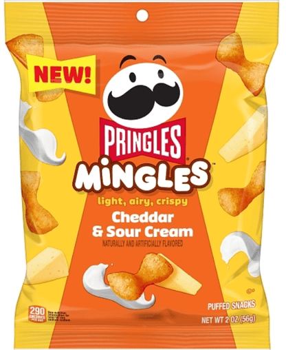 (S7 - 05) Box - US - Chips - Pringles Mingles - Cheddar & Sour Cream 2oz (56g) x 6 bags (chips bags may be deflated during shipping) - SugarMarket.ca