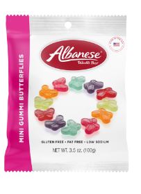 (S7 - 09) Box - US - Albanese Mini Gummi Butterflies Peg Bag - 3.5oz(100g) x 12 Units - SugarMarket.ca
