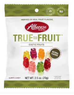 (S7 - 09) Box - US - Albanese - True to Fruit Exotic Fruits Peg Bag - 2.5oz(70g) x 12 Units - SugarMarket.ca