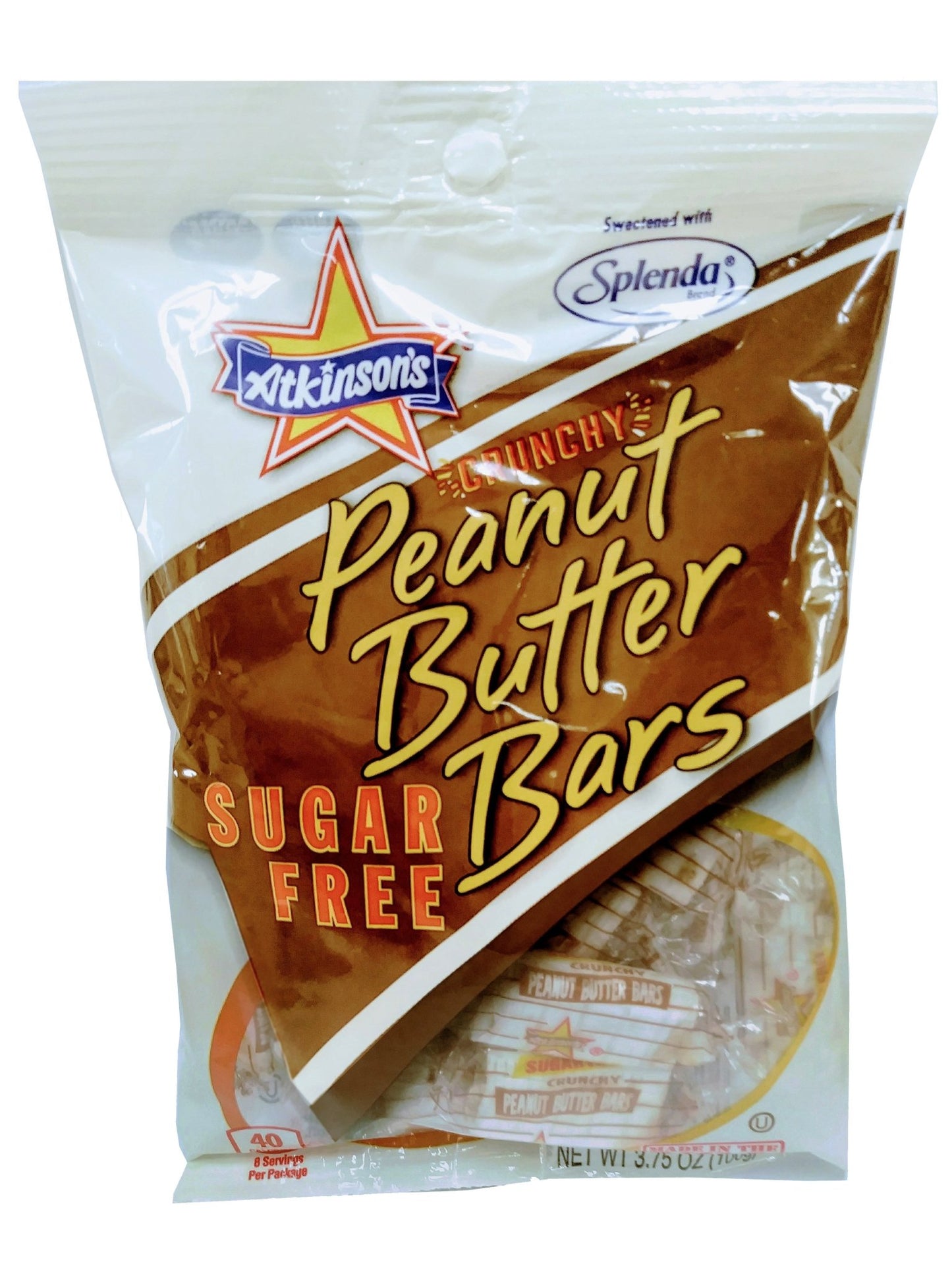 (S7 - 09) Box - US - Sugar Free - Atkinson Peanut Butter Bars Peg Bag 3.75oz x 12 Units - SugarMarket.ca