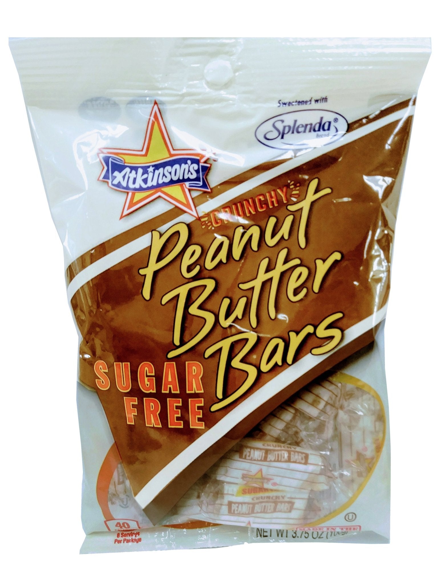 (S7 - 09) Box - US - Sugar Free - Atkinson Peanut Butter Bars Peg Bag 3.75oz x 12 Units - SugarMarket.ca