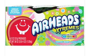 (S8-09) Box - Easter - Airheads Xtremes Belts - Hoppin Berry 2oz (57g) X18 Units - SugarMarket.ca
