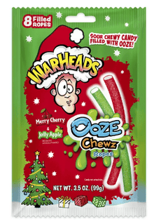 (S8 - 09) XMAS - WARHEADS Ooze Chewz Holiday Ropes - 3oz(85g) x 1 Unit - SugarMarket.ca