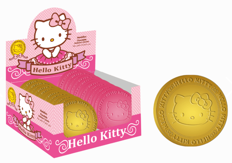(S9 - 02) Box - TURKEY - HELLO KITTY MEDALLION CHOCOLATE 18g X 24 units - SugarMarket.ca