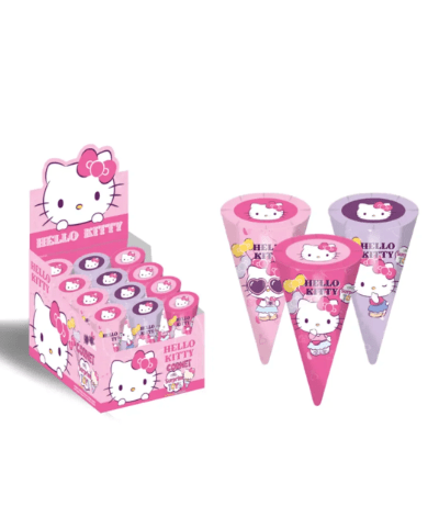 (S9 - 02) Box - TURKEY - HELLO KITTY SURPRISE CORNET WITH TOY 25g x 12 units - SugarMarket.ca