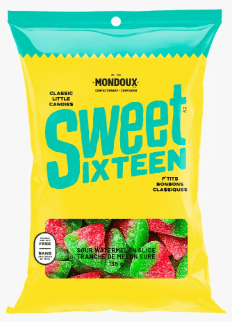 (S9 - 04) Box - SWEET SIXTEEN - SOUR WATERMELON SLICE 135g x 6 units - SugarMarket.ca