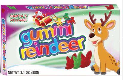 (S8-01) XMAS - Taste Of Nature -Theater Box Santas Village Gummi Reindeer 3.1oz (88g) x12 Units