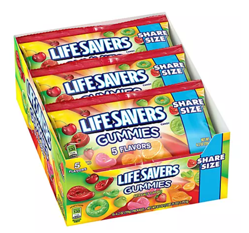 (S1-04) US - Lifesavers Gummy - 5 Flavors SHARE Size 4.2oz (119g) x 15 units-