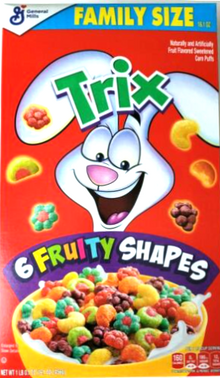 Cereal - Trix 6 Fruity Shapes Family Size 16.1oz (456g) x 1 Unit (Boxes with minor damage due to shipping)